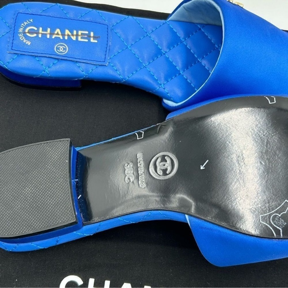 Women’s Chanel CC satin sandal size 36 made in Italy - Picture 7 of 11